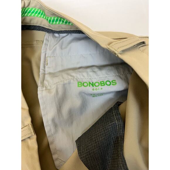 Bonobos Golf Pants Mens 35x30 Beige Khaki Performance Tour Slim Fit No Slip - Picture 6 of 6